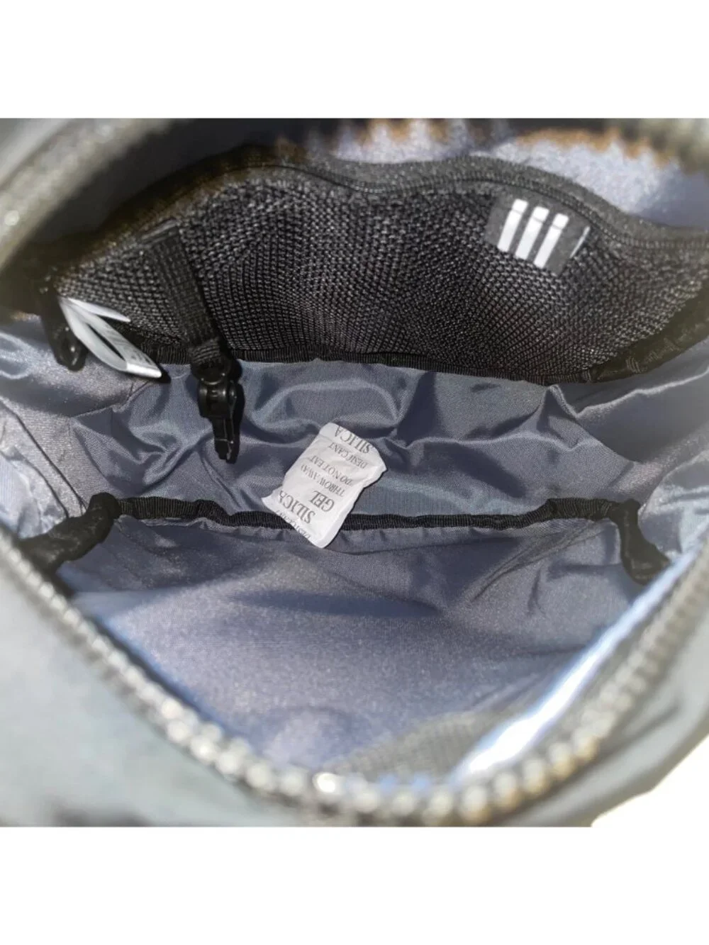 Adidas Unisex Black Recycled Content Adjustable Straps Linear 3 Mini Backpack - Picture 5 of 12